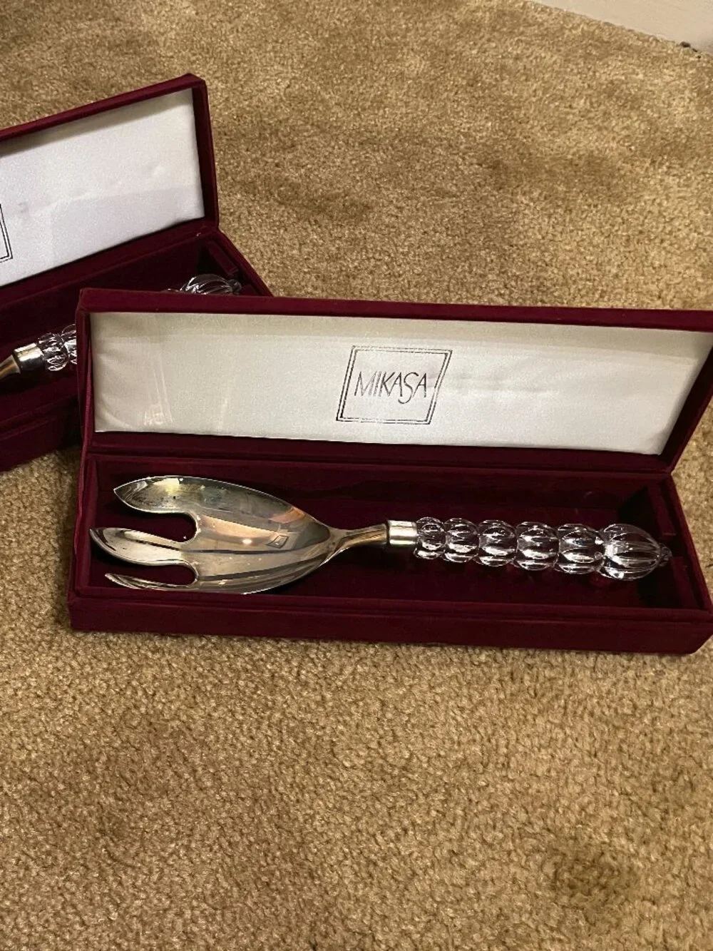Mikasa Rousseau crystal and silverplate serving pieces